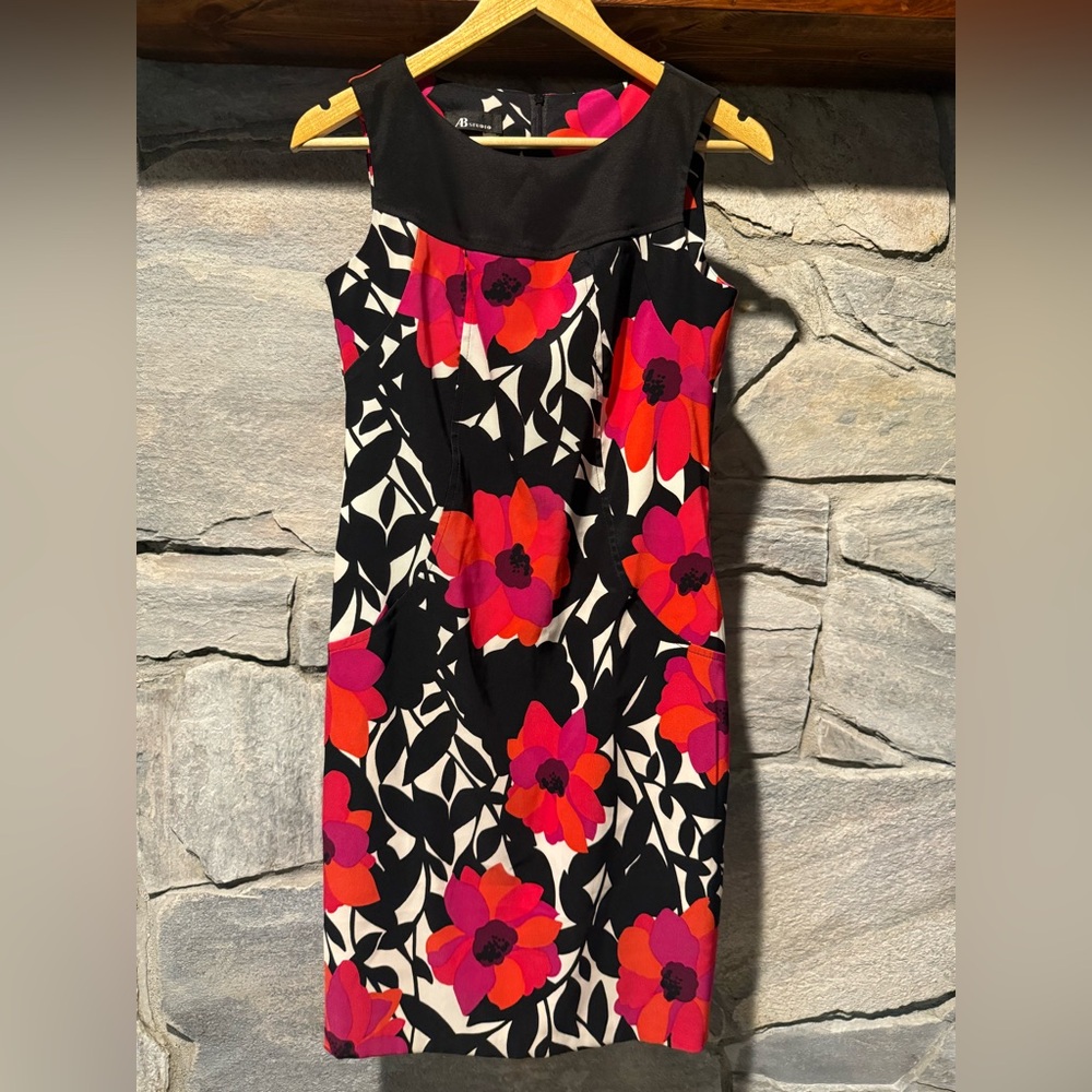 AB Studio Floral Sleeveless Dress, size 2